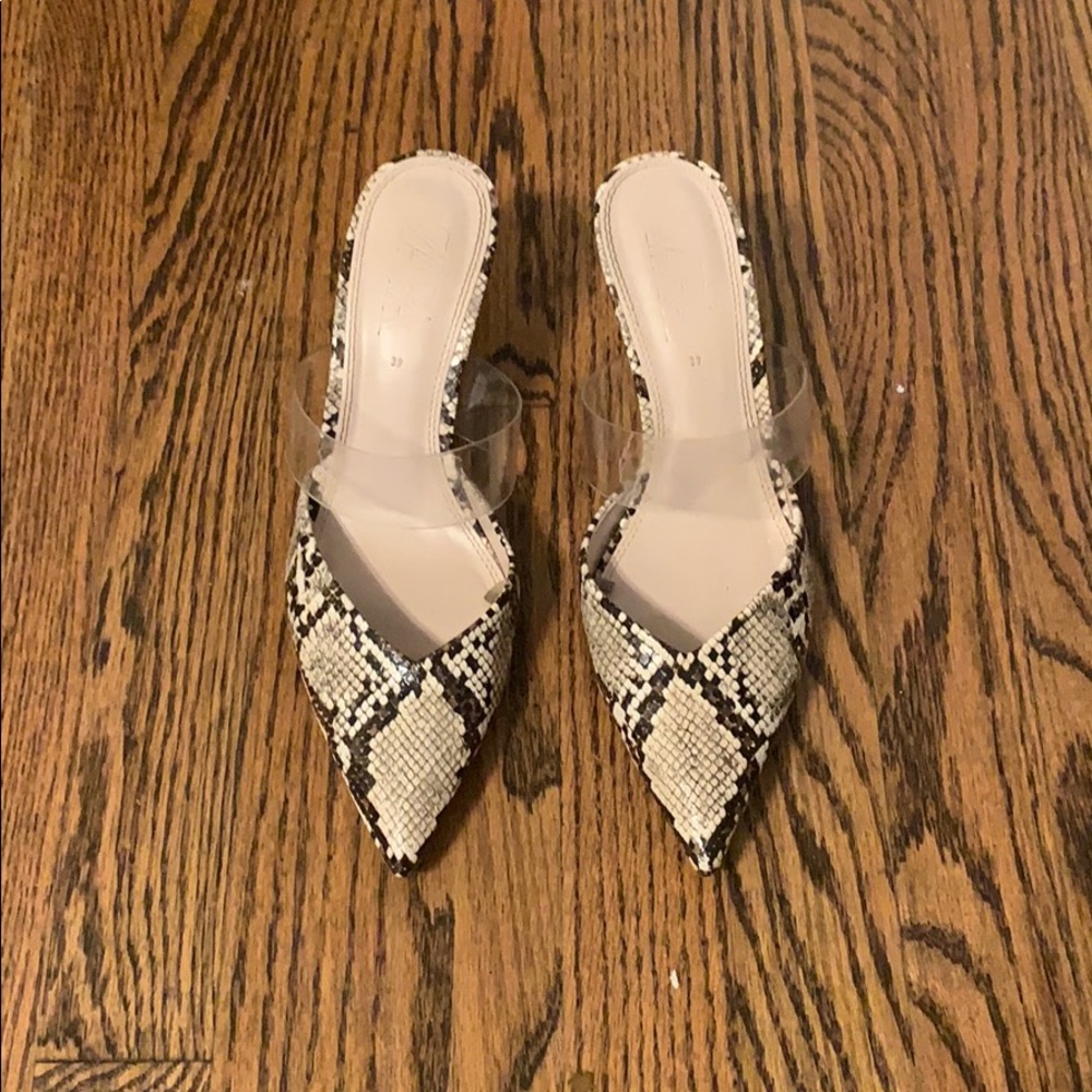 Zara snakeskin mules